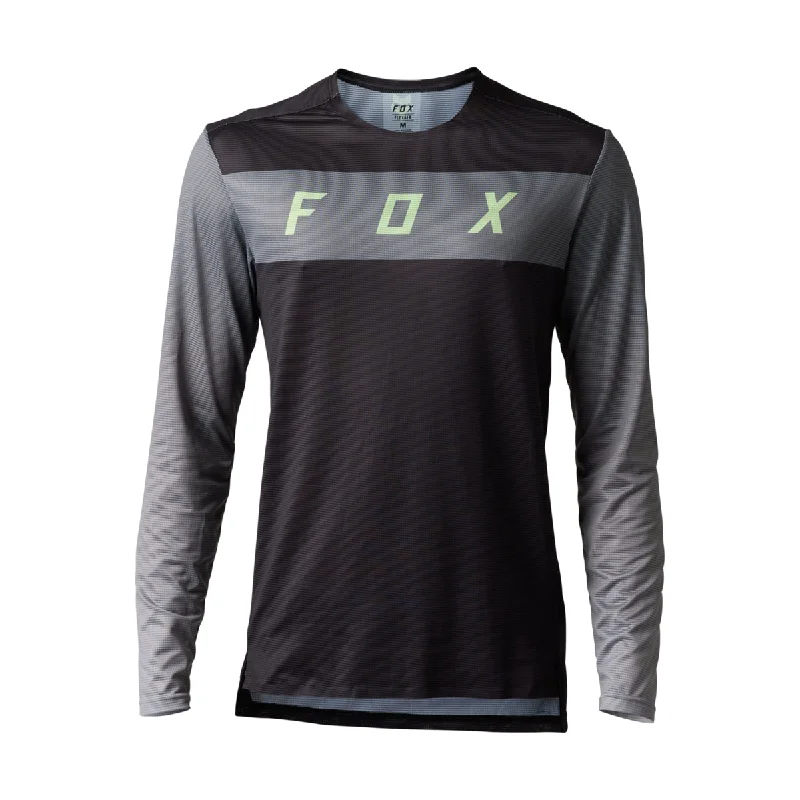 cycling clothing for high stamina-Fox Racing Flexair Long Sleeve MTB Jersey - Arcadia - Black