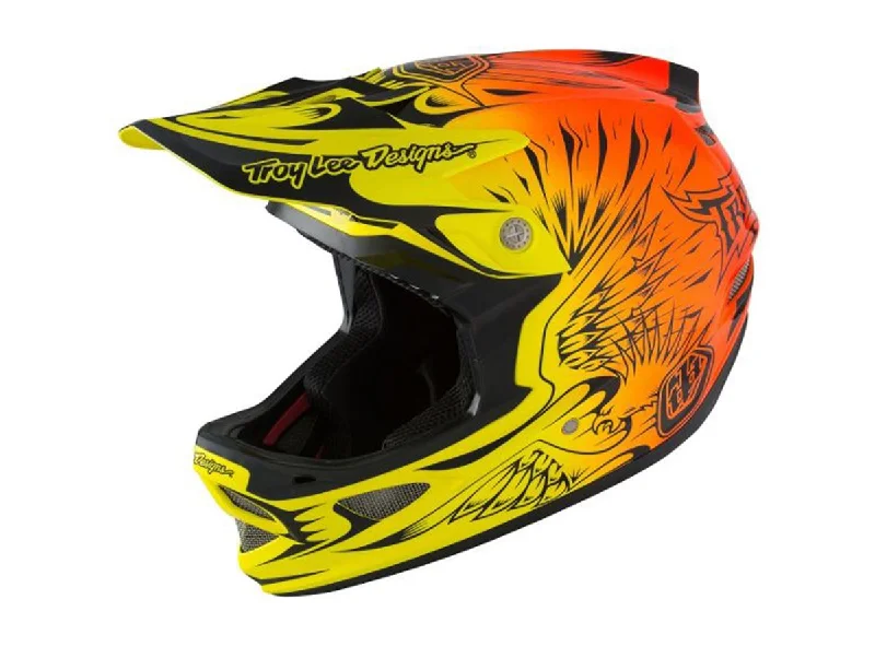 Bicycle helmet with camera mount-Troy Lee Designs D3 Composite MIPS Full Face Helmet - Ravage Orange