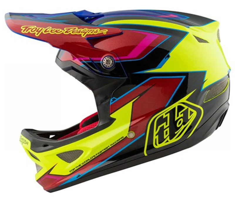 Bicycle helmet half face-Troy Lee Designs D3 Composite Full Face Helmet - Cadence - Yellow-Red