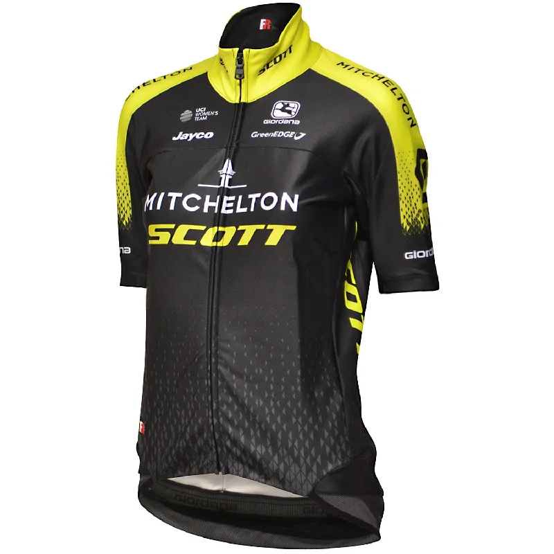 cycling clothing with movable hem-Maglia donna Mitchelton Scott Frc Pro Rain Printed medium 2018