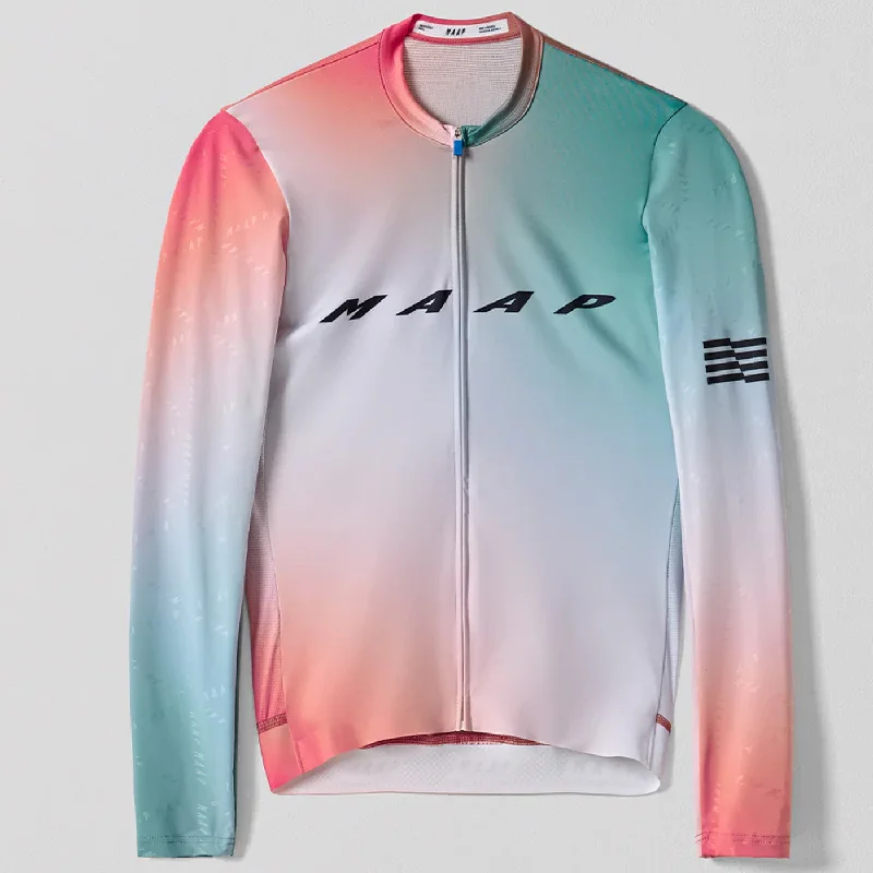 cycling clothing with dry fit-Maglia maniche lunghe Maap Blurred Out Pro - Rosa verde