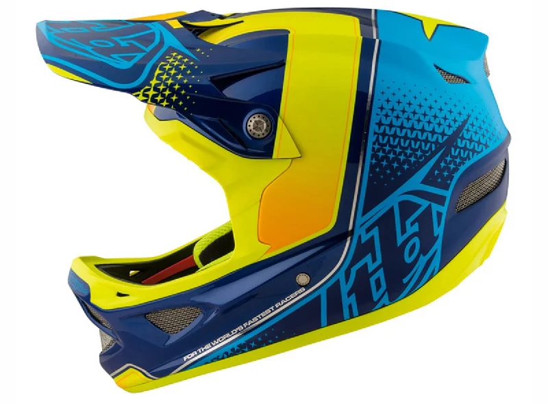 Bicycle helmet personalized-Troy Lee Designs D3 Composite Full Face Helmet - Starburst Yellow