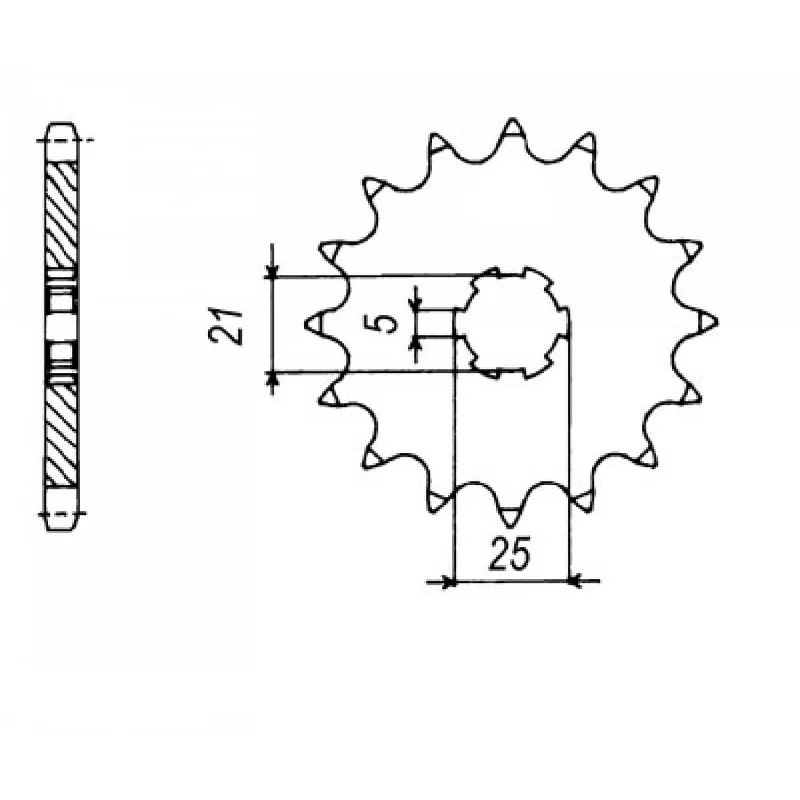 MTX 1467 Steel Front Sprocket #428 (13T) (10-074-13)