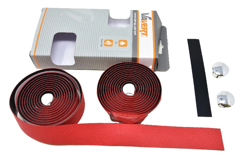 textured rubber road bike grips-New Vavert Super Grip Gel Road Racer Bike Handlebar Tape Ultimate Comfort Red