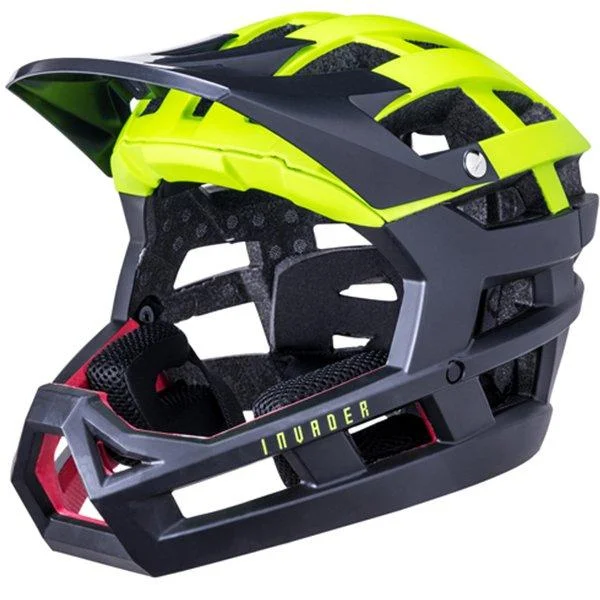 Bicycle helmet insulated-Kali Invader Enduro Helmet - Solid Matt Fluro Yellow-Black