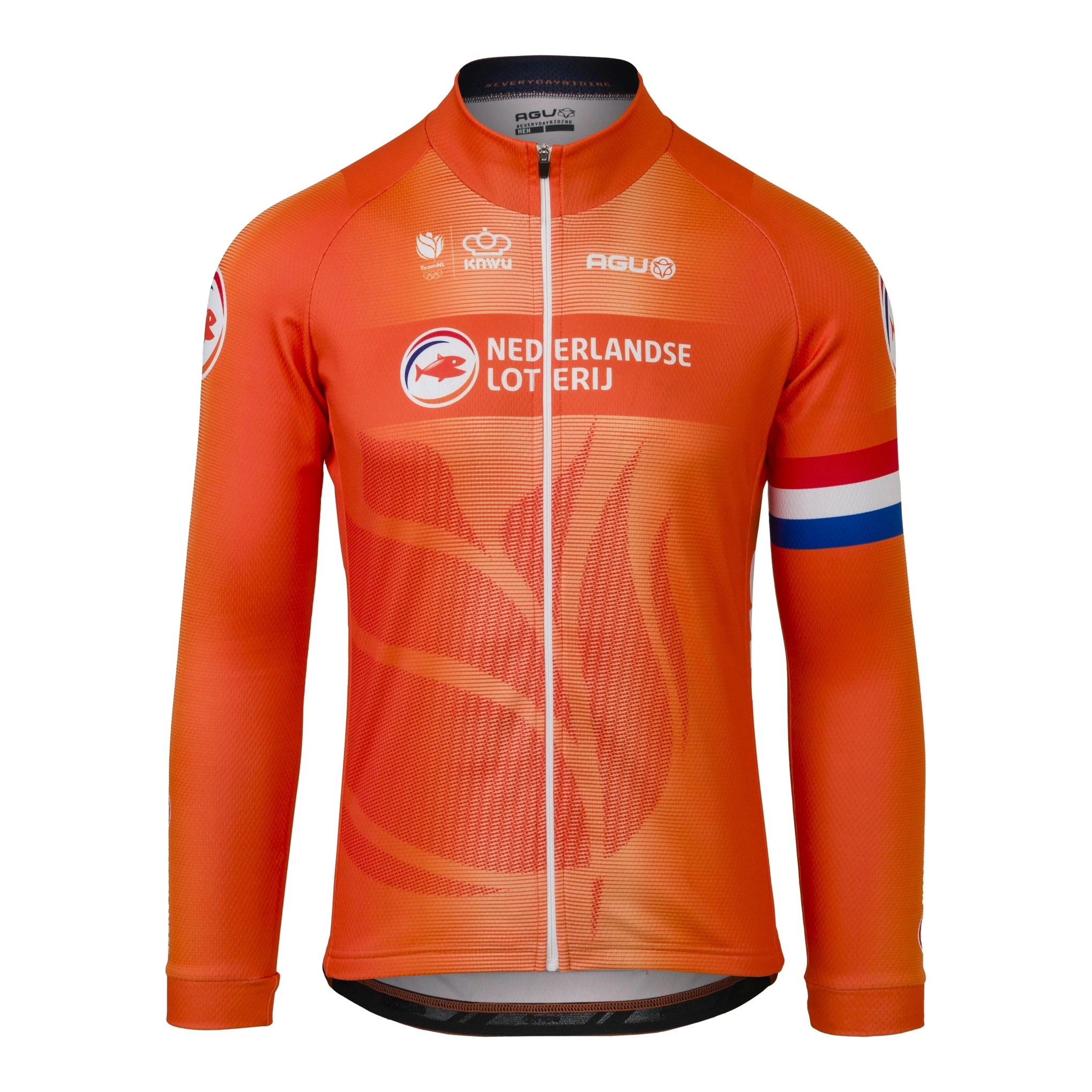 cycling clothing with quarter zip-Maglia maniche lunghe Agu Nazionale Olandese 2024