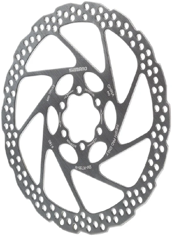 Bicycle spoke wrench-Shimano Deore SM-RT56-M Disc Brake Rotor - 180mm 6-Bolt For Resin Pads Only Silver