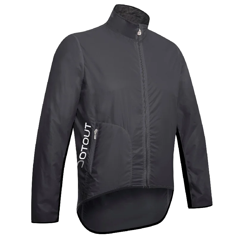 cycling clothing with windproof layer-Mantellina Dotout Tempo - Grigio