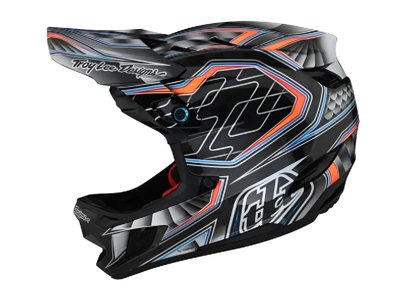 Bicycle helmet futuristic-Troy Lee Designs D4 Carbon Full Face Helmet - Low Rider - Gray - 2021