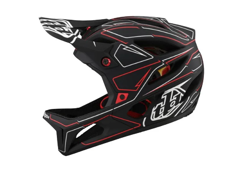 Bicycle helmet occasional use-Troy Lee Designs Stage Full Face Helmet - Ltd Edition - Pinstripe Black - 2021