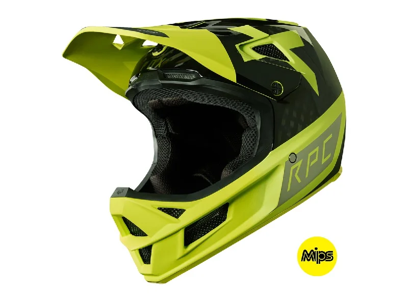 Bicycle helmet clip-on-Fox Racing Rampage Pro Carbon Preest Helmet - Yellow-Black