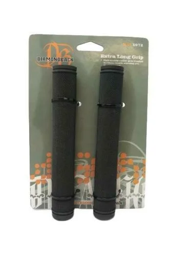 flexible mountain bike grips-Diamondback Extra Long Bike Rubber Handlebar Grips - Cut To Size - 175mm - Black