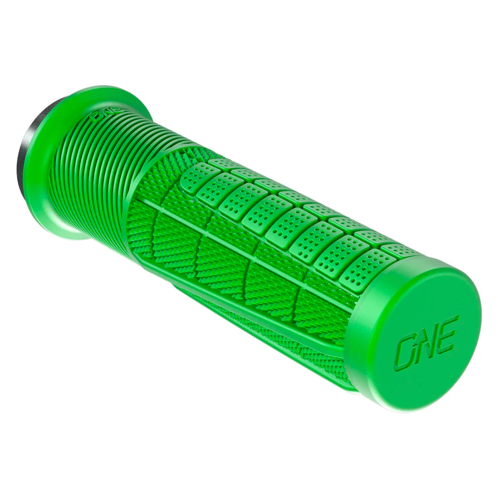 electric road bike grips-OneUp Thick Lock-On MTB Grips - Green