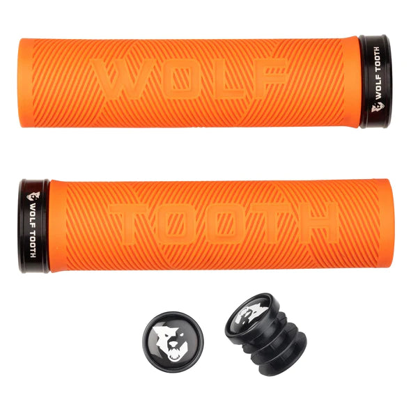 anti-slip foam bicycle grips-Wolf Tooth Components Echo Lock-On MTB Grips – Orange