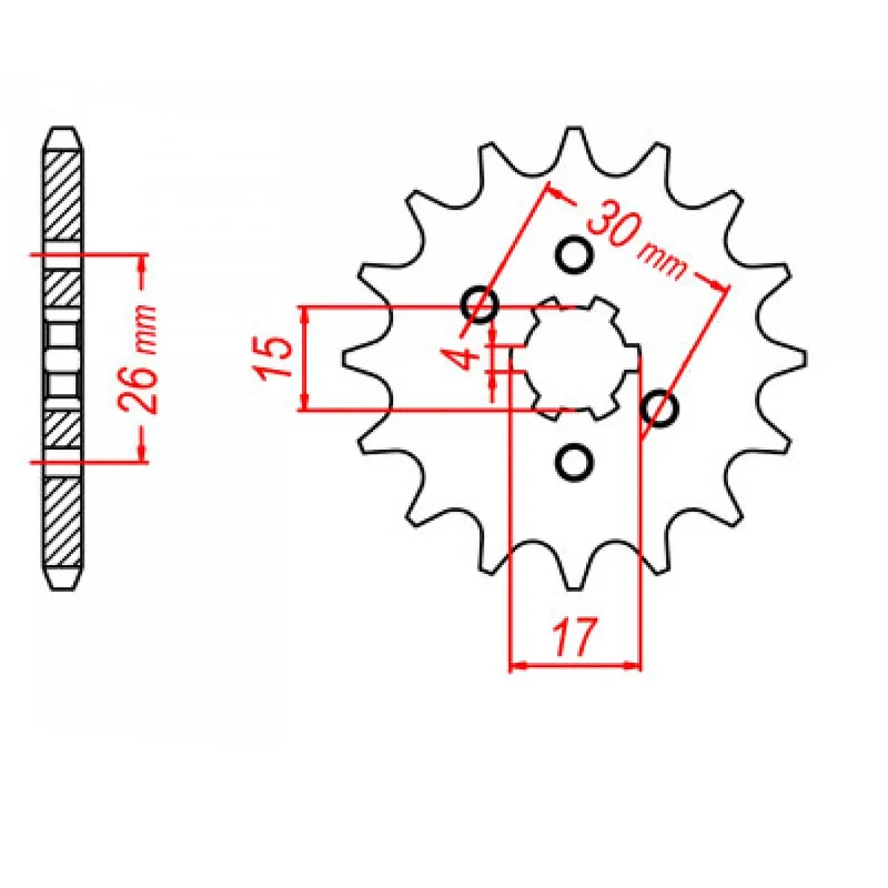 MTX 252 Steel Front Sprocket #420 (12T) (10-045-12)