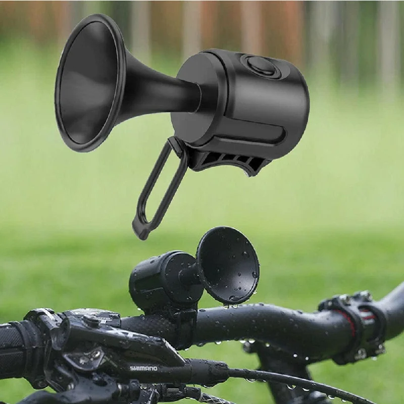 Bike Alarm Bell IPX4 Waterproof Bike Bell Battery Powered Handlebar Ring Alarm Bell For Road Bike Handlebars