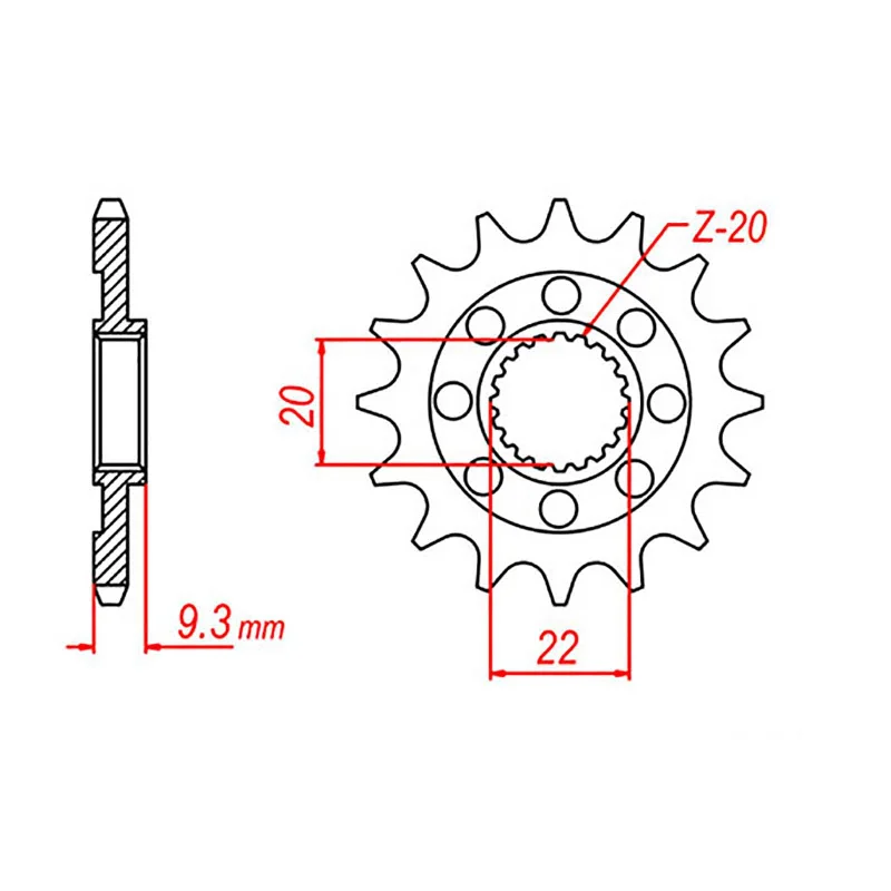 MTX 1446 Steel Front Sprocket #520 (13T) (10-035-13)