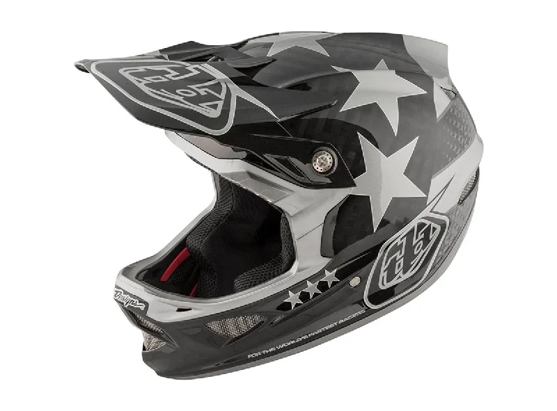 Bicycle helmet with calorie counter-Troy Lee Designs D3 Carbon MIPS Full Face Helmet - Freedom - Black-Gray - 2018