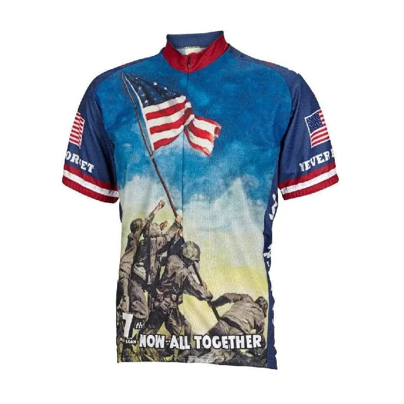 cycling clothing with flexible panels-Men's Iwo Jima Road Bike Jersey