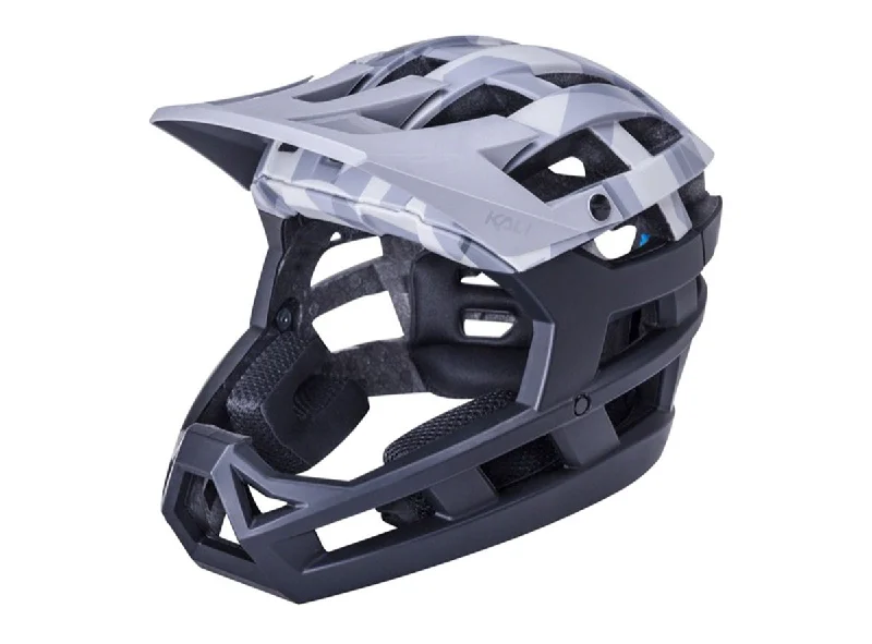 Bicycle helmet collapsible-Kali Invader 2.0 Enduro Helmet - Camo Matt Gray-Black