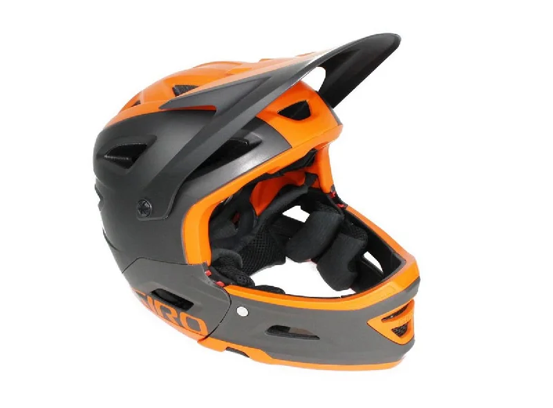 Bicycle helmet with augmented reality-Giro Studio Switchblade MIPS Full Face Helmet - Matt Black-Orange