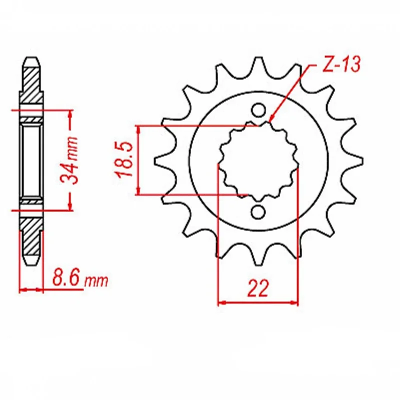 MTX 1908 Steel Front Sprocket #520 (15T) (10-RC3-15)