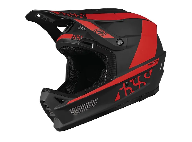 Bicycle helmet with mirror-iXS Xult DH Full Face Helmet - Red-Graphite