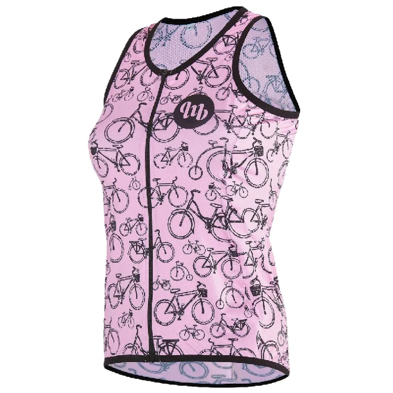 cycling clothing with UV protection-Maglia donna senza maniche MbWear - Bike pink