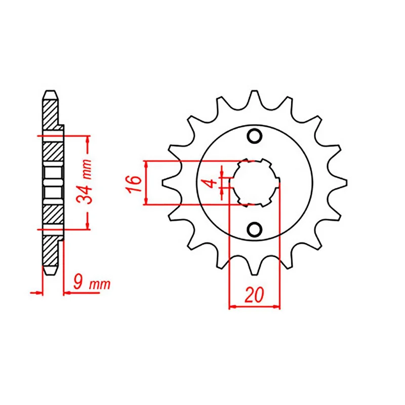 MTX 1554 Steel Front Sprocket #520 (13T) (10-37F-13)