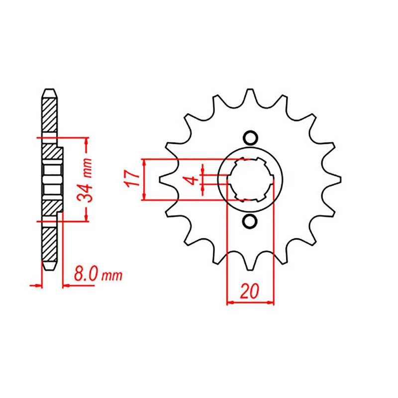 MTX 287 Steel Front Sprocket #520 (14T) (10-KL4-14)