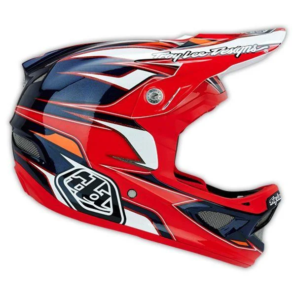 Bicycle helmet comfort-Troy Lee Designs D3 Composite Full Face Helmet - Evo Red