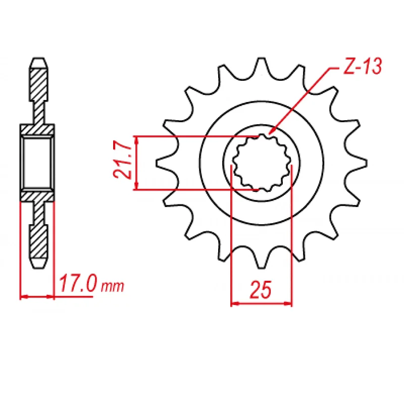 MTX 1381 Steel Front Sprocket #520 (16T) (10-MGZ-16)