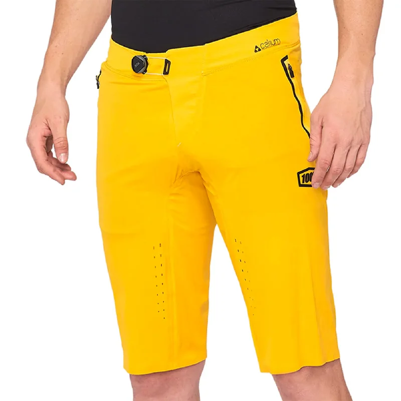 cycling clothing with cozy fleece-Pantaloncini 100% Celium - Giallo