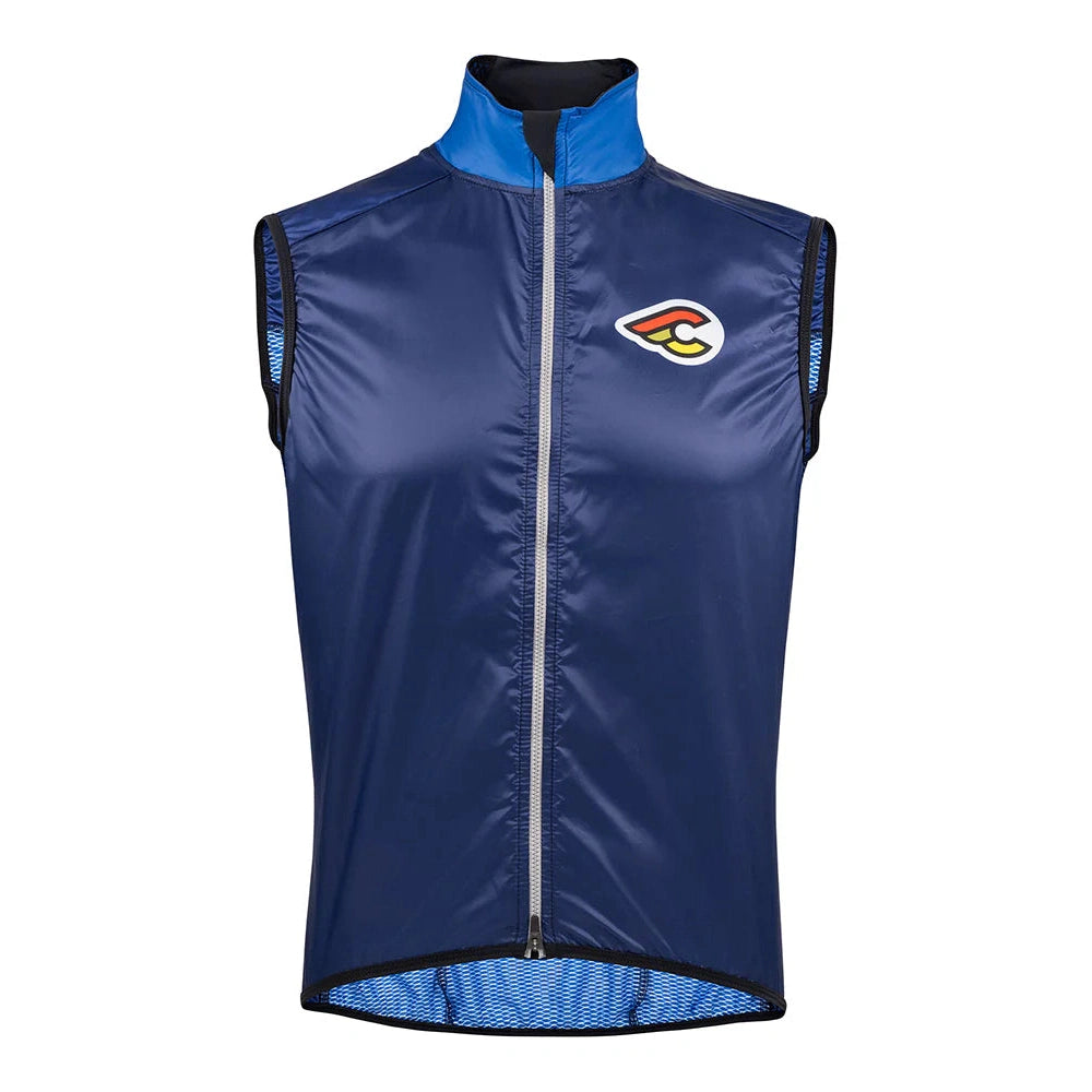 cycling clothing with silky fabric-Gilet Cinelli Supercorsa - Blu