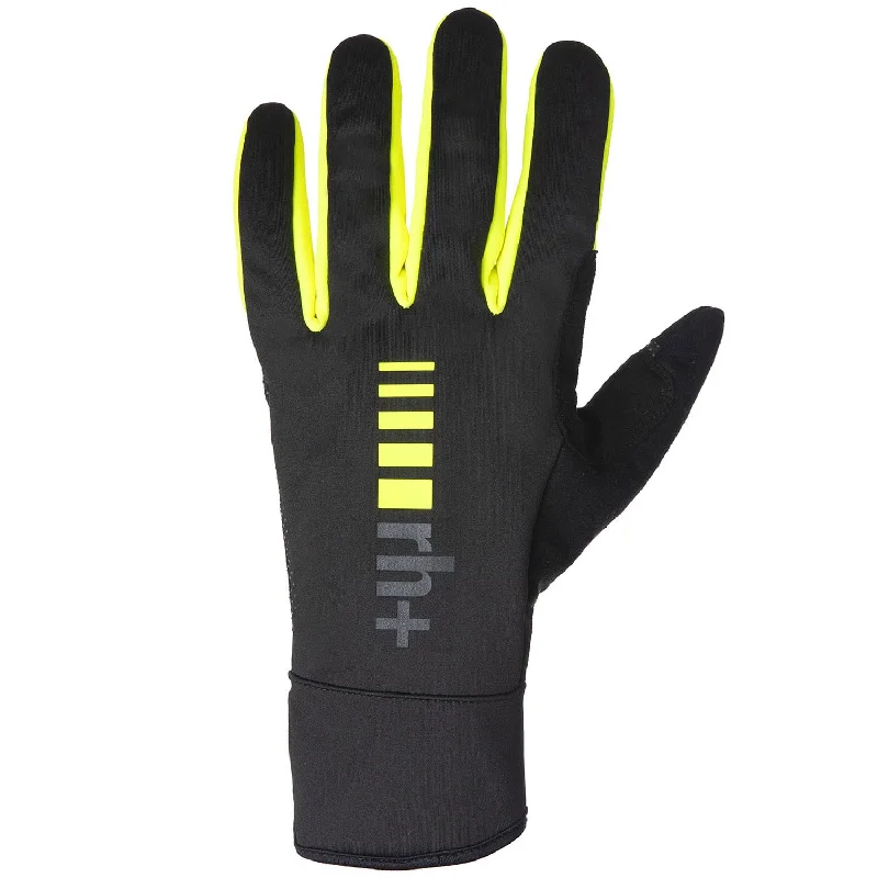 cycling clothing with UV resistance-Guanti Rh+ Soft Shell - Nero giallo