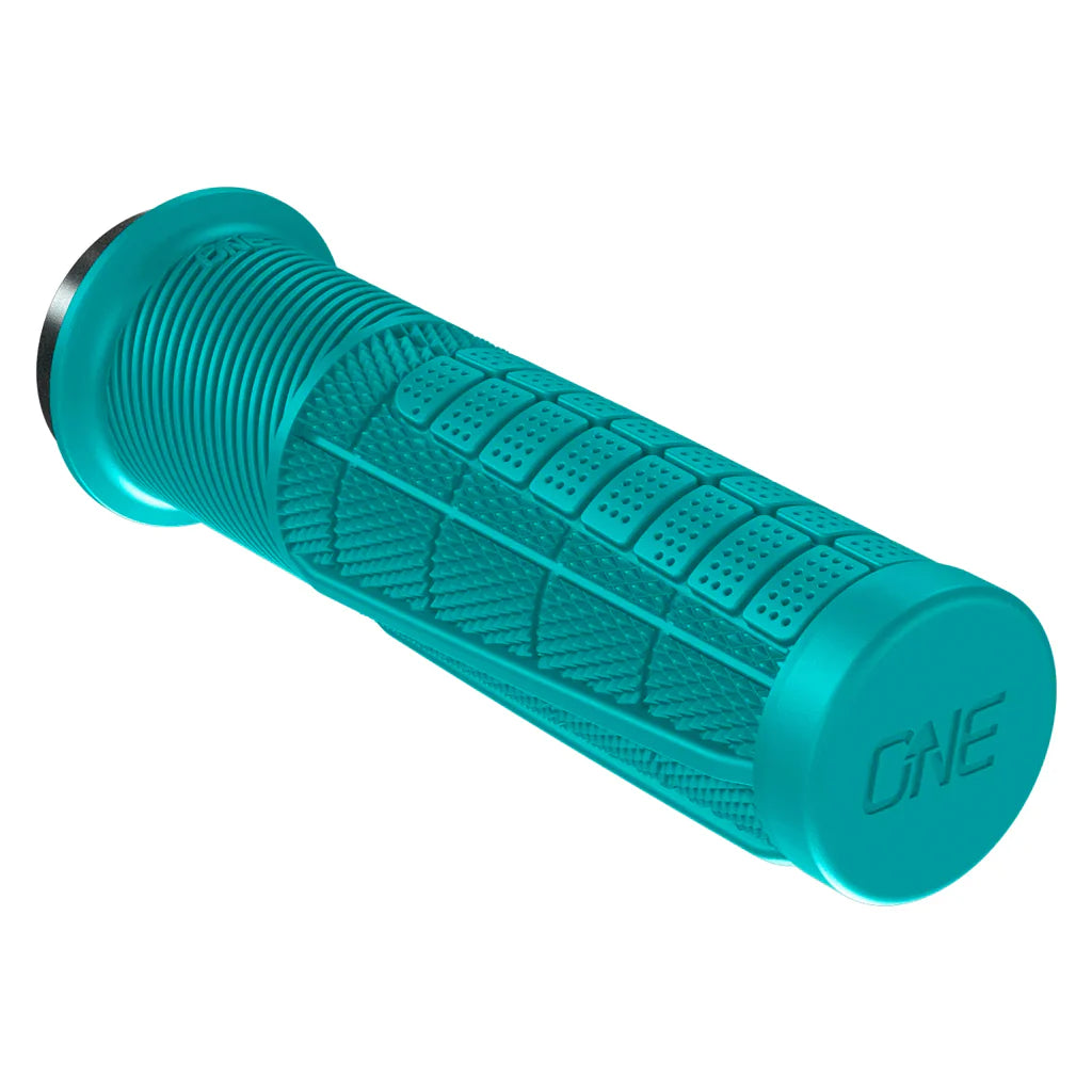 kids road bike grips-OneUp Thick Lock-On MTB Grips - Turquoise