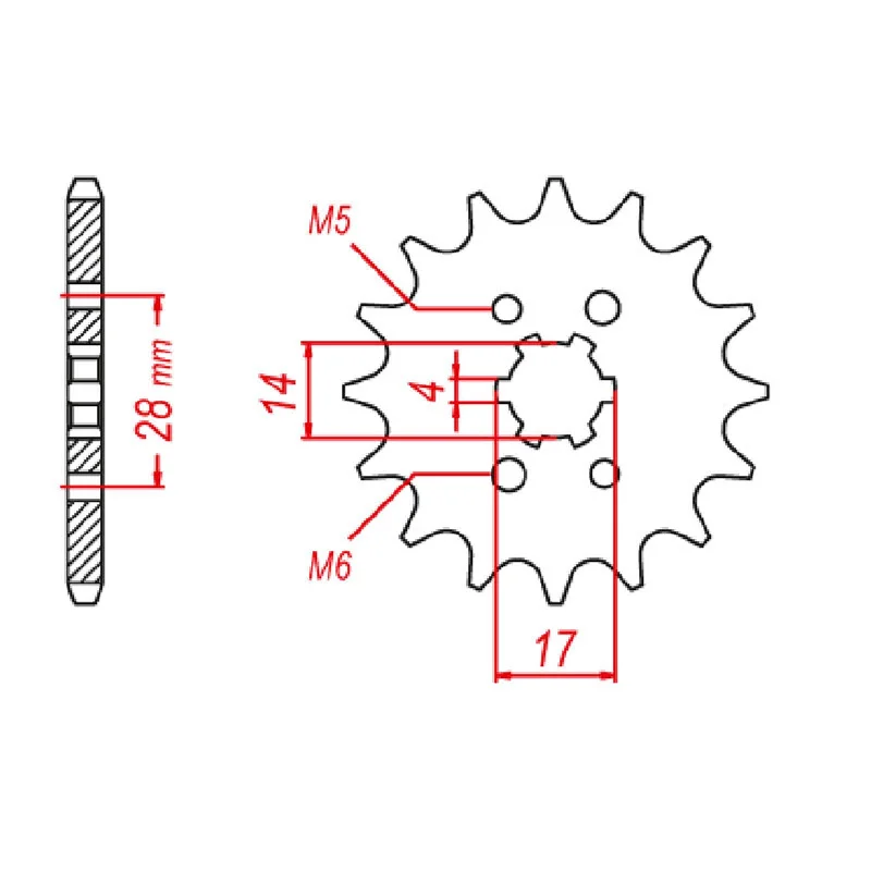 MTX 277 Steel Front Sprocket #428 (13T) (10-277-13)