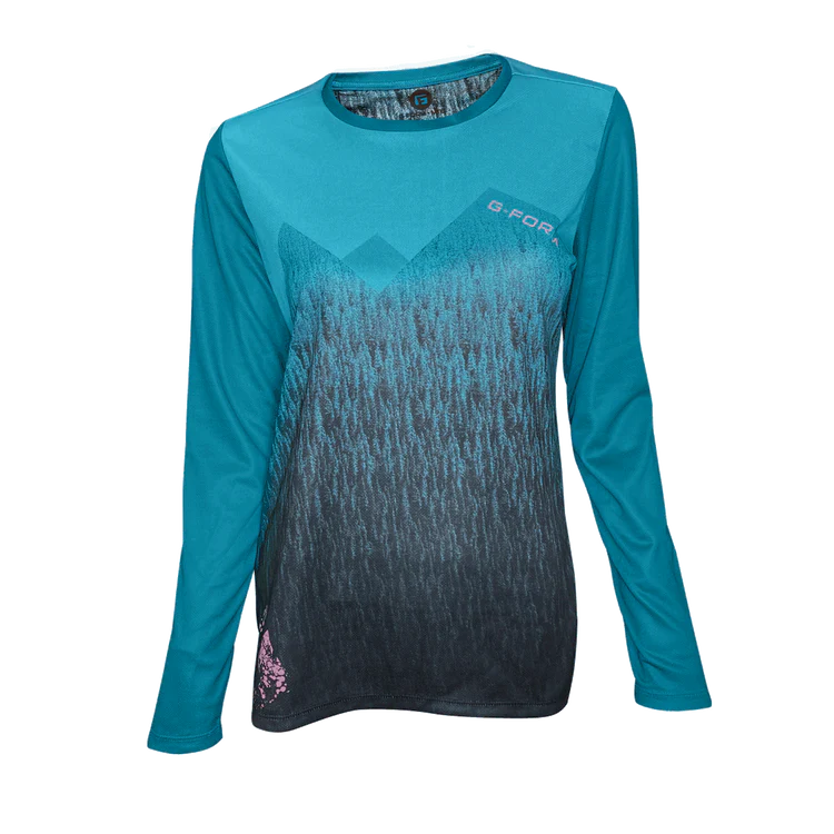 cycling clothing with soft padding-G-Form Summit Long Sleeve MTB Jersey - Womens - Dusk