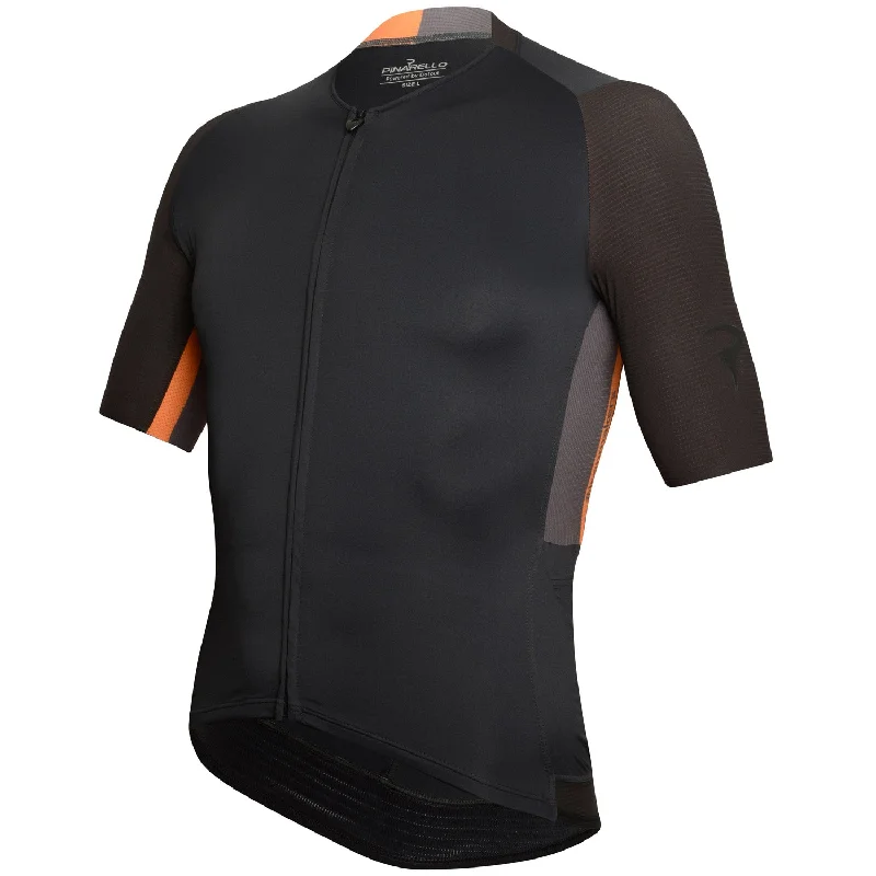 cycling clothing with cooling tech-Maglia Pinarello Vertical - Nero arancio