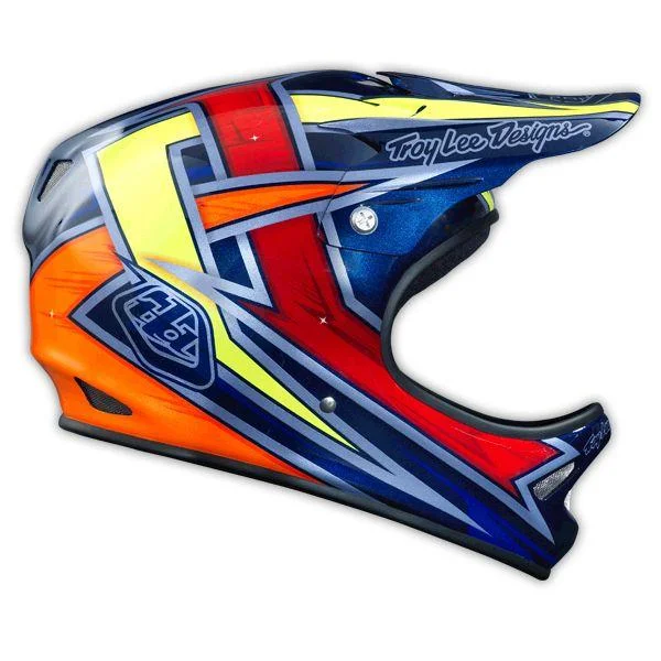 Bicycle helmet chrome look-Troy Lee Designs D2 Full Face Helmet - Proven Navy