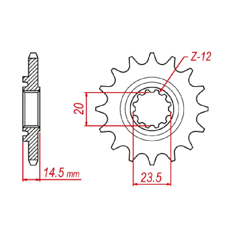 MTX 1345 Steel Front Sprocket #520 (13T) (10-1345-13)