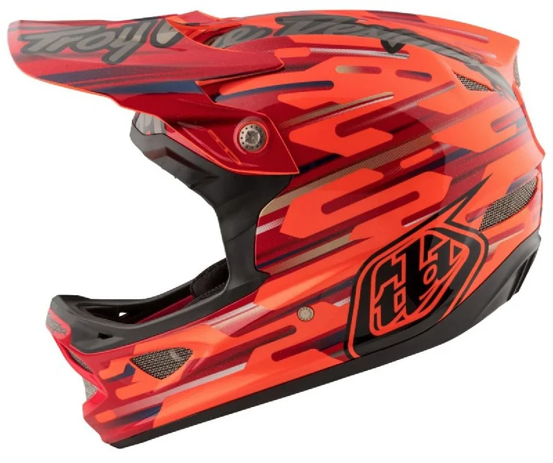 Bicycle helmet replacement pads-Troy Lee Designs D3 Composite Full Face Helmet - Code Orange