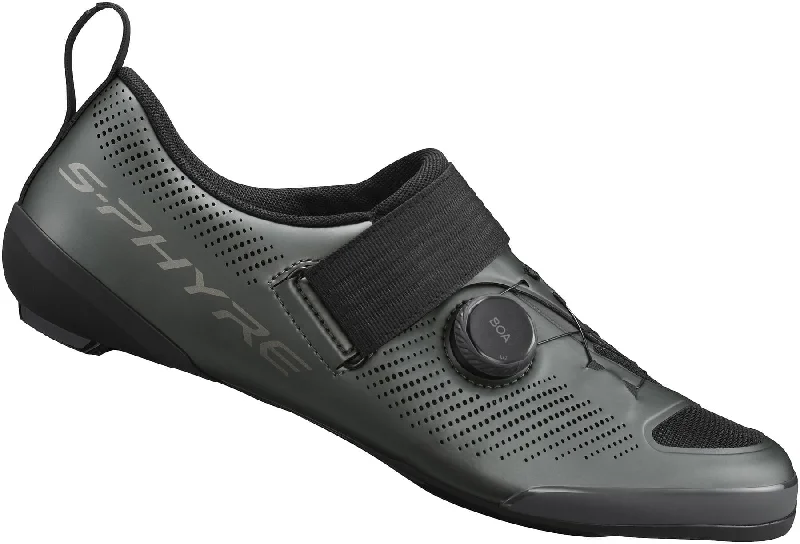 cycling clothing for rough gravel-Shimano TR903 S-Phyre Road Cycling Shoes - Grey