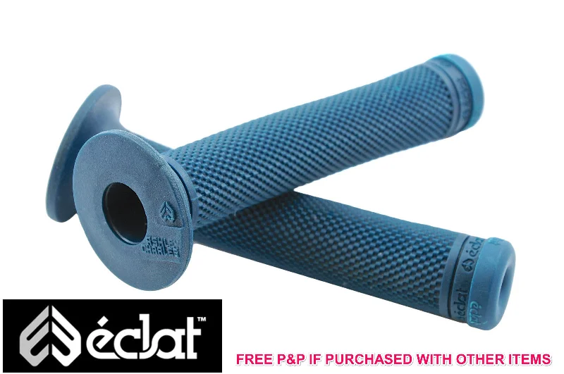 durable road bike grips-ECLAT ASHLEY CHARLES SIGNATURE BMX HANDLEBAR GRIPS, ELASTOMER RUBBER TEAL