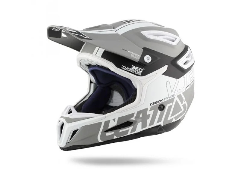 Bicycle helmet eco-friendly-Leatt DBX 5.0 V12 Full Face Helmet - Gray-Black-White