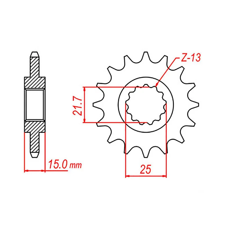 MTX 1182 Steel Front Sprocket #525 (14T) (10-TR3-14)