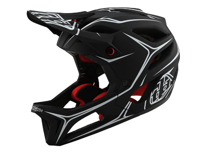 Bicycle helmet flat terrain-Troy Lee Designs Stage Full Face Helmet - Pinstripe - Black-White - 2020