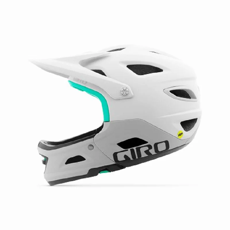 Bicycle helmet safety-Giro Switchblade MIPS Full Face Helmet - Matt White-Gray