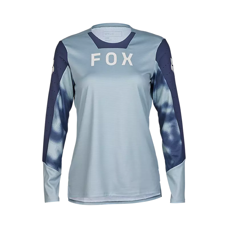 cycling clothing for elite teams-Fox Racing Defend Long Sleeve MTB Jersey - Taunt - Womens - Black