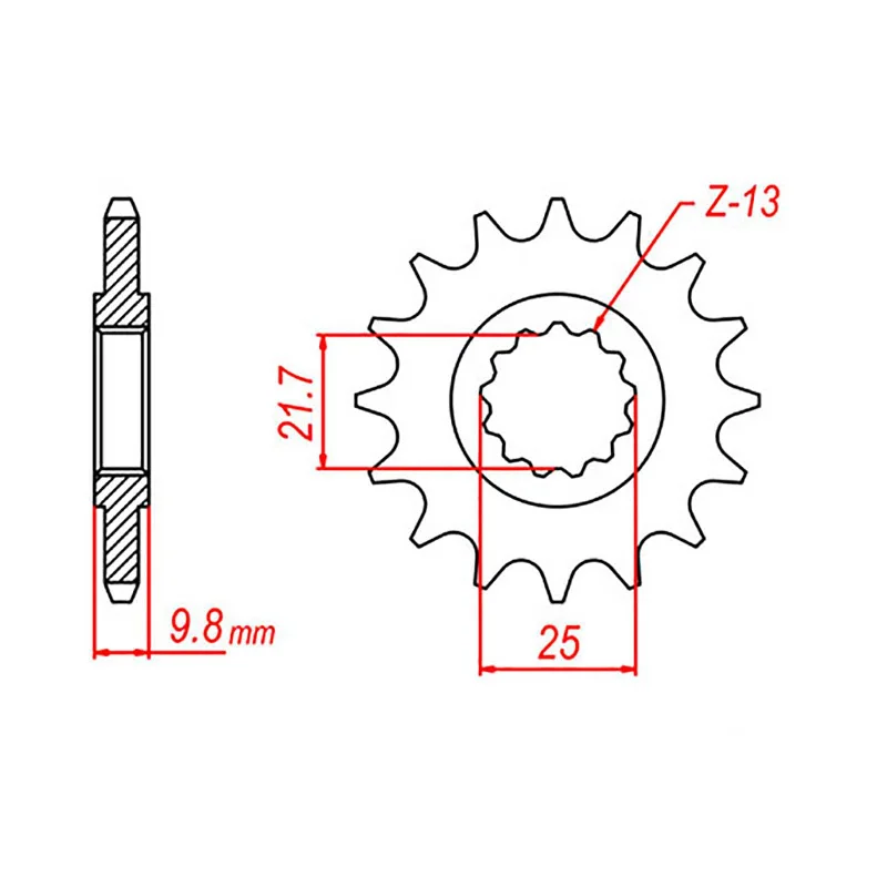 MTX 1587 Steel Front Sprocket #428 (19T) (10-3FH-19)